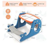 GIANTEX Table et Chaise Bébé avec Tableau Blanc Réglable-Banc Forme de Baleine-Charge 25 kg pour Enfants 1 an+ Bleu-67x54x39cm