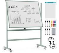 Giantex Tableau Blanc Effacable sur Pied 120x90cm, Double Face, Tableau Blanc Magnétique Blanc