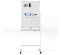 Giantex Tableau Blanc Mobile Magnétique Double Face, 4 Roulettes, pour École,Bureau(Blanc) Blanc