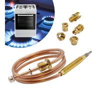GIANTO Kit thermocouple longueur 600 mm pour température gaz, four, cuisson, cuisson, chaudière, chauffage, brûleurs, universel, 5 écrous - tension sortie 30 mv, diamètre diamètre diamètre 3 mm