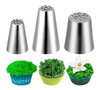 Giantree Lot de 3 embouts de poche à douille en acier inoxydable pour décoration de gâteaux, pointes de glaçage pour pâtisseries, outils de pâtisserie pour cupcakes et fondant DIY