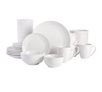 Gibson Home Service de table Zen Buffet en porcelaine pour 6 personnes (30 pièces), blanc (coupé)