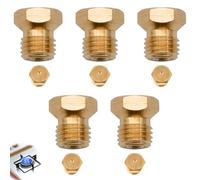 Gicleur gaz Butane Universels, 5 Pièces GPL Bouteille Gicleur Brûleur, Injecteur de Gaz Gicleur Bouteille Kit de Conversion pour Cuisinière à Gaz de Brûleur au Propane (1x0,5, 2x0,7, 1x0,87, 1x1,02)