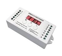 GIDEALED Décodeur DMX 4 canaux RGBW DMX512 avec affichage numérique, mini pilote variateur DMX512 PWM 16 A pour bandes LED RVB RGBW DC9-24 V