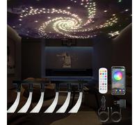 GIDEALED Twinkle Lumière en fibre de verre étoilée pour voiture/maison, 600 pièces x 3 m x 0,75 mm Star Plafonnier avec application/télécommande RGBW Fiber Optic Light Mode Musique, Fonction de Temps