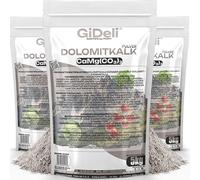 GiDeli Chaux Dolomitique 3x5 kg - Chaux pour gazon au printemps pour augmenter le pH du sol - Amendement calcaire pour améliorer la structure du sol - Anti-mousse riche en calcium et magnésium