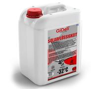 GiDeli Liquide solaire 10 l - Protection contre le gel - Mélange prêt à l'emploi jusqu'à -32 °C - Propylène glycol non toxique - Protection fiable contre la corrosion - Efficacité thermique maximale