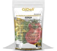 GiDeli Phosphate Monopotassique MKP 1kg - Engrais Hydrosoluble pour Fertirrigation et Usage Foliaire - Idéal pour Potager, Serre, Arbres Fruitiers - Sans Azote, Favorise Floraison et Fructification
