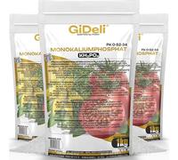 GiDeli Phosphate Monopotassique MKP 3x1kg - Engrais Hydrosoluble pour Fertirrigation et Usage Foliaire - Idéal pour Potager, Serre, Arbres Fruitiers - Sans Azote, Favorise Floraison et Fructification