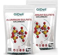 GiDeli Sulfate d'aluminium - 2 x 1 kg - Poudre 100 % pure - Floculant pour le traitement de l'eau et la clarification de la piscine - Agent fin pour l'acidification du sol pour les hortensias bleues