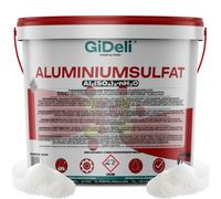 GiDeli Sulfate d'aluminium 20 kg dans un seau en poudre 100 % pur - Floculant pour le traitement de l'eau et la clarification de la piscine - Agent fin pour l'acidification du sol pour les hortensias