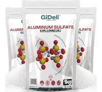 GiDeli Sulfate d'aluminium - 3 x 1 kg - Poudre 100 % pure - Floculant pour le traitement de l'eau et la clarification de la piscine - Agent fin pour l'acidification du sol pour les hortensias bleues