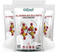 GiDeli Sulfate d'aluminium - 3 x 5 kg - Poudre 100 % pure - Floculant pour le traitement de l'eau et la clarification de la piscine - Agent fin pour l'acidification du sol pour les hortensias bleues