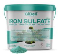 GiDeli Sulfate de Fer 10 kg en Seau - Anti-Mousse pour Gazon et Hortensias | Abaisse le pH du Sol, pour Plantes Acidophiles, Améliore l'Aspect et la Couleur du Jardin, Soluble pour l'Arrosage