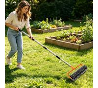 GIDRLL Aérateur de pelouse manuel avec 42 clous et manche réglable, outil de jardin, aérateur de pelouse comme scarificateur pour jardin/cour/terrasse pour l'entretien de la pelouse et la ventilation