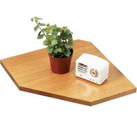 Gieanoo Lot de 2 étagères d'angle flottantes en bois de chêne massif blanc avec trou de fil pour petites plantes pour cuisine, salon, chambre à coucher (naturel, 30,1 cm)