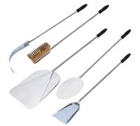 GIEMME Lot 5 pelles à pizza inox, four 110 cm, pizza 30 cm, manche 113 cm