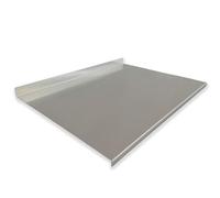 GIEMME Plan de travail en acier inox AISI 304 70 x 52 cm avec dosseret 4 cm, pli frontal 2 cm et tapis antidérapant, idéal pour pétrir