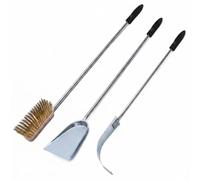 GIEMME Set Accessoires Four Acier INOX avec Brosse et Pelle à Cendres