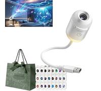 Gienslru Projecteur Holographique 5D, 360° Réglable Galaxy Projector, Hd Smart Dynamic Night Light Projector, Plug and Play Projecteur d'étoiles, pour Chambre, voiture，24 films de projection