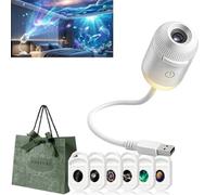 Gienslru Projecteur Holographique 5D, 360° Réglable Galaxy Projector, Hd Smart Dynamic Night Light Projector, Plug and Play Projecteur d'étoiles, pour Chambre, voiture，6 films de projection