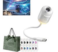 Gienslru Projecteur Holographique 5D, 360° Réglable Galaxy Projector, Hd Smart Dynamic Night Light Projector, Plug and Play Projecteur d'étoiles, pour Chambre, voiture，12 films de projection