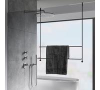 Giese Server Porte-serviettes de bain pour paroi en verre, 11860-14,