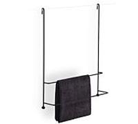Giese serveur Badetuchhalter 11858-14 noir mat, fixation sur paroi en verre, 2 porte-serviettes de bain