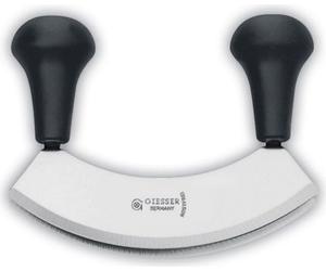 GIESSER| Couteau à lame courbe, double, longueur 22 cm, couleur noire