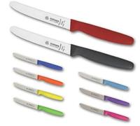 Giesser Couteaux 5 couteaux multi-usages 11 cm longueur lame avec coupe ondulée noir/bleu citron/orange/rose - couteaux professionnels fabriqués en Allemagne