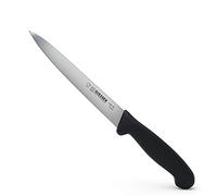 Giesser depuis 1776 - fabriqué en Allemagne - Couteau à fileter noir, Basic Black, lame 18 cm, antidérapant, couteau à fileter lavable au lave-vaisselle, inoxydable