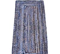 Gifiie Multicolore Boho Coton Chindi Jute Tapis - Tissé pour La Maison Cuisine Salon Et Chambre, Fabriquée en Inde. (Jeans-Jute, Rectangle - (60X150) CM)