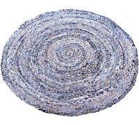 Gifiie Multicolore Boho Coton Chindi Jute Tapis - Tissé pour La Maison Cuisine Salon Et Chambre, Fabriquée en Inde. (Jeans, 90CM)