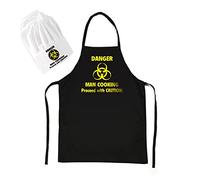 Gift House Int -Tablier et toque de cuisinier "Danger Man Cooking "