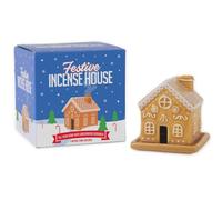 Gift Republic Brûleur d'encens en Forme de Maison en Pain d'épices - Porte-encens Festif avec Parfum de Pain d'épices, Cadeau de Noël Parfait pour la Maison, décoration de Noël, Marron