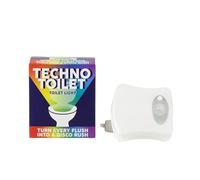 Gift Republic Techno Lampe de toilette avec détecteur de mouvement 8 couleurs Fonctionnement à piles Veilleuse avec détecteur de mouvement Cadeau fantaisie Accessoire de salle de bain