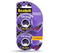 Gift Wrap Tape, w/ Dispenser, 3/4"x600", 2/PK, Transparent, Sold as 1 Package
