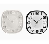 GIFTDECOR Horloge Carrée 30x30 cm - Noir et Argent