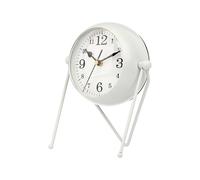 GIFTDECOR Horloge murale en métal blanc cadran ovale miroir 21cm