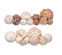 GIFTDECOR Set de 12 Boules Décoratives Assorties Blanc-Marron