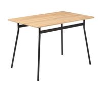 Giftdecor Set Table + 4 Chaises Bois MDF PVC Noir 110x70x75cm