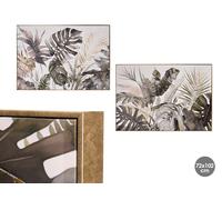 GIFTDECOR Tableau sur toile cadre doré feuilles assorties 72 x 102