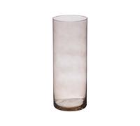 Giftdecor Vase en verre cylindrique 15x40 cm gris