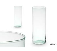 Giftdecor Vase en verre recy ylindrique transparent 15x40 cm (Set de 6)