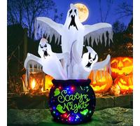 GIFTFIND Décorations d'extérieur gonflables d'Halloween de 2,4 m avec lumières LED intégrées, décorations d'Halloween géantes gonflables pour cour, pelouse, jardin, décoration d'Halloween gonflable