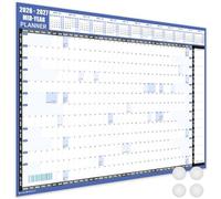 Giftinghouse Agenda scolaire mural A1 2026-2027 (84,1 x 59,4 cm) bleu - Calendrier mi-année d'août 2026 à août 2027 - Jours fériés britanniques marqués pour étudiants, enseignants, bureau, maison