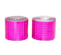 Giftmeet Lot de 3200 carreaux de mosaïque autocollants en forme de boule disco - 5 x 5 mm - Style moderne contemporain - Multi-surfaces - Rouleau de 2 rouleaux (rose rouge)
