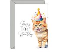 Giftzie Cartes d'anniversaire de 104 ans pour homme et femme - Carte d'anniversaire pour homme et femme de 104 ans, grand-père, grand-mère, papa, maman, oncle, tante, cousin, format A5