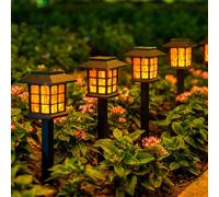GIGALUMI Lampe Solaire Extérieur,Lampe Solaire Extérieur Jardin avec Effet de Flamme,IP65 Étanche,Lumières Solaires Extérieur pour Chemins,Allé,Patio,Terrase,Jardin,Pelouse,Lot de 12