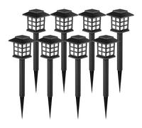 GIGALUMI Lampe Solaire Extérieur,Lampe Solaire Extérieur Jardin,IP65 Étanche Lumières Solaires Extérieur pour Chemins,Allé,Patio,Terrase,Jardin,Pelouse,Lot de 8,Blanc Chaud